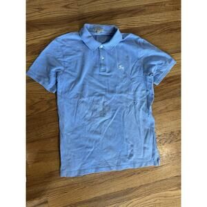 vtg 2000 Burberry Brit Mens Large Polo Button Shirt Short Sleeve Black